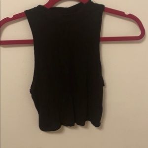 Black high neck crop top